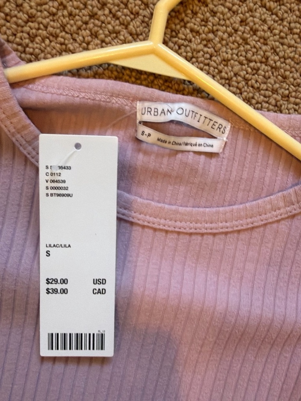Urban Outfitters Pale Pink Ribbed Long-Sleeve Tee - Picture 2 of 2
